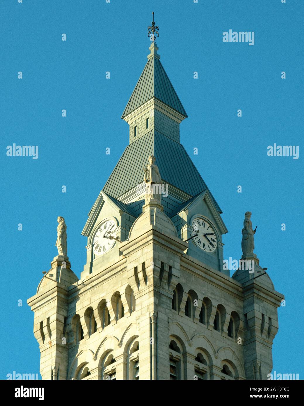 Dettagli architettonici della Old Erie County Hall, Buffalo, New York Foto Stock