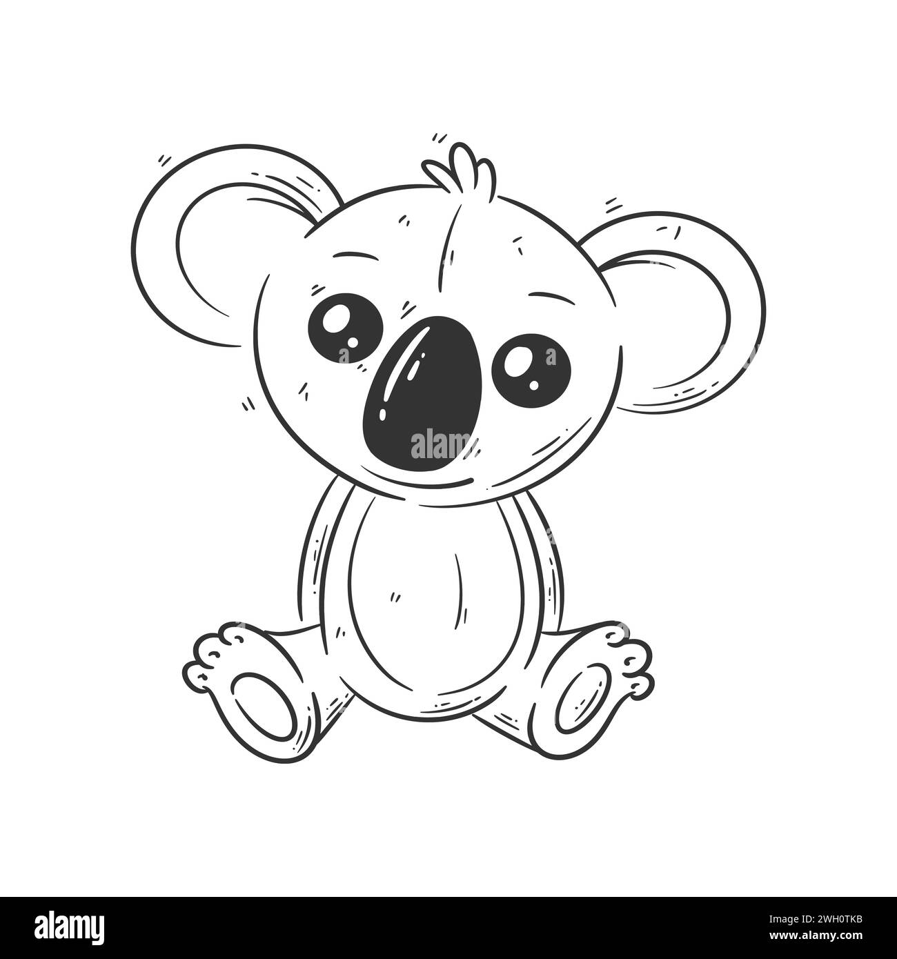 Grazioso design koala da colorare Illustrazione Vettoriale