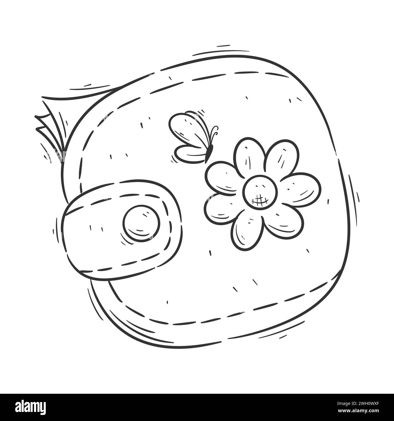 Portafoglio disegnato a mano per colorare Illustrazione Vettoriale