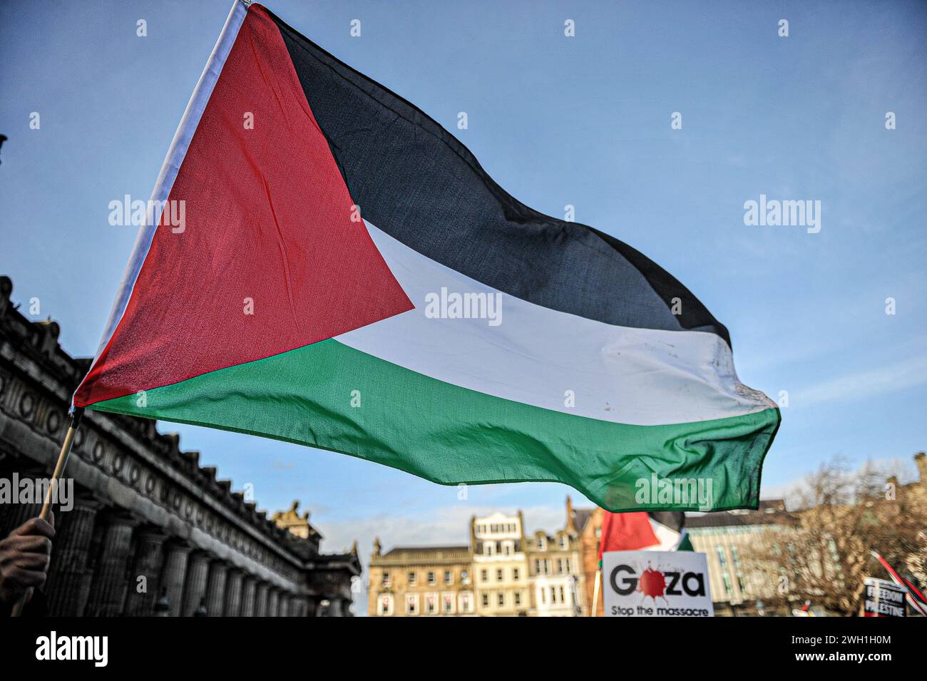 Bandiera Palestina 3'x5' Con Scritta Araba &ndash; Poliestere 100D, Trade Winds, Nuova