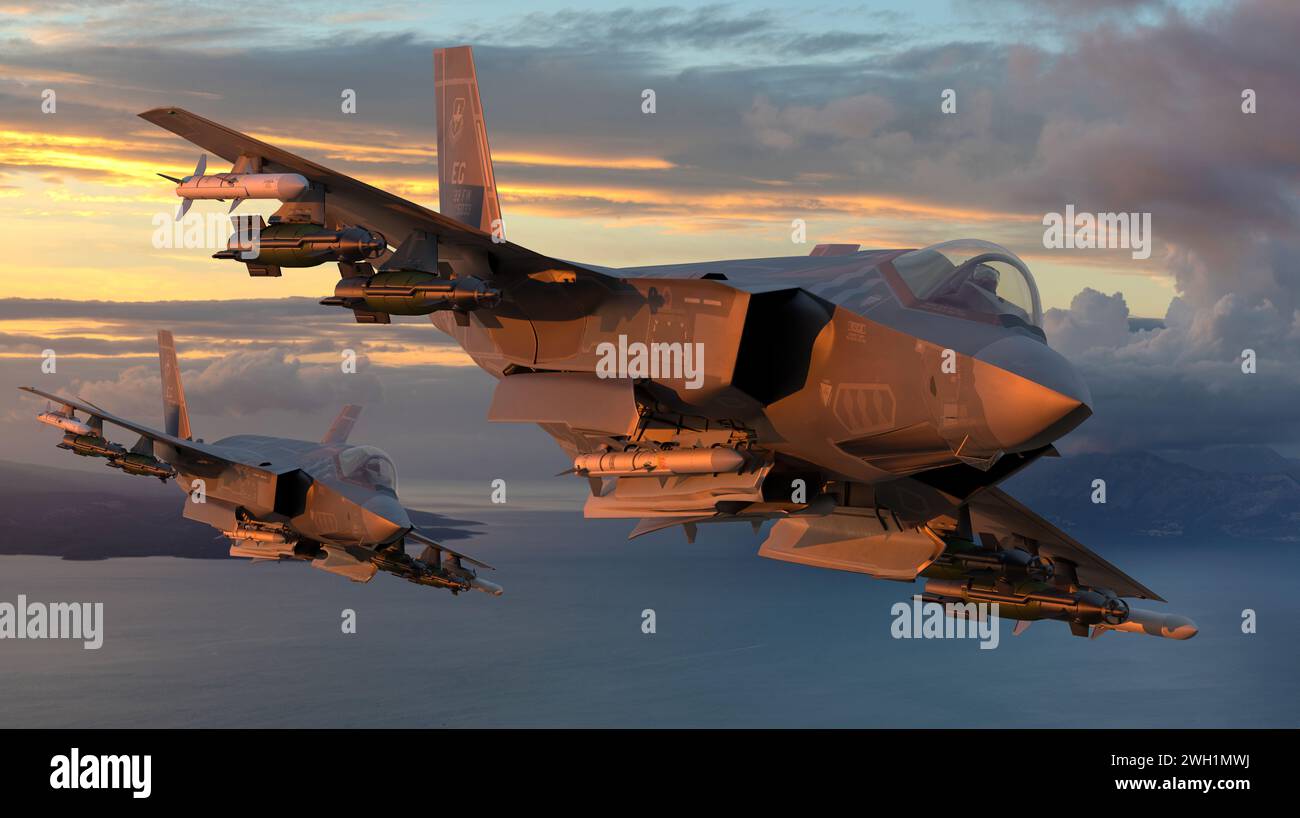 Lockheed Martin F-35 Lightning II - aereo da caccia multiruolo di quinta generazione, monomotore, monoposto, con una ridotta rilevabilità IN 'BEAST Foto Stock