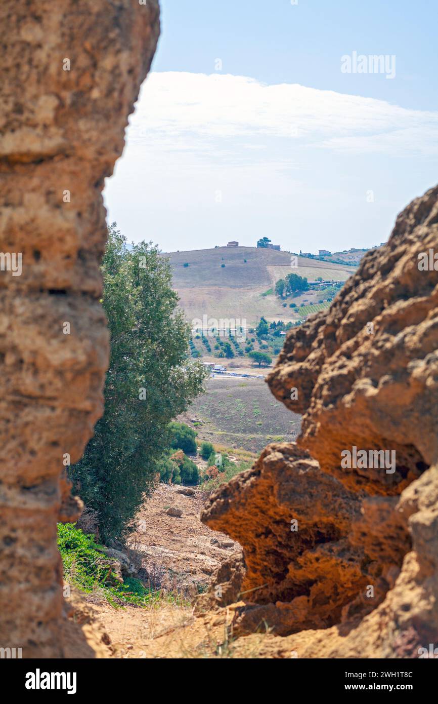 La Valle dei Templi, Agrigento in Sicilia Foto Stock