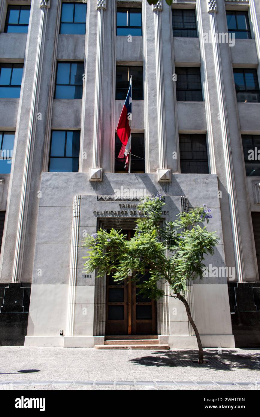Edificio del tribunale per le qualificazioni elettorali situato a Santiago, la capitale. Foto Stock