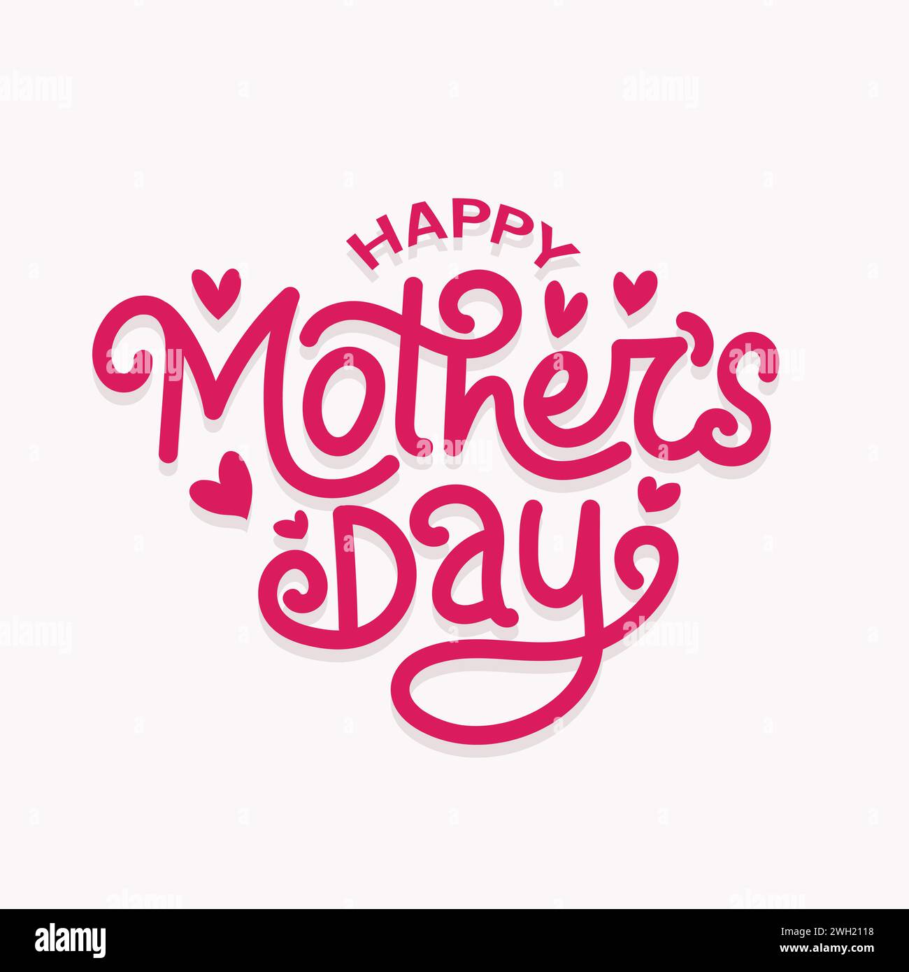 Happy Mothers Day biglietto d'auguri tipografico vettoriale per il modello, il banner e il poster della festa della mamma. La giornata delle madri tipografia disegnata a mano. Errore di battitura dello script Illustrazione Vettoriale