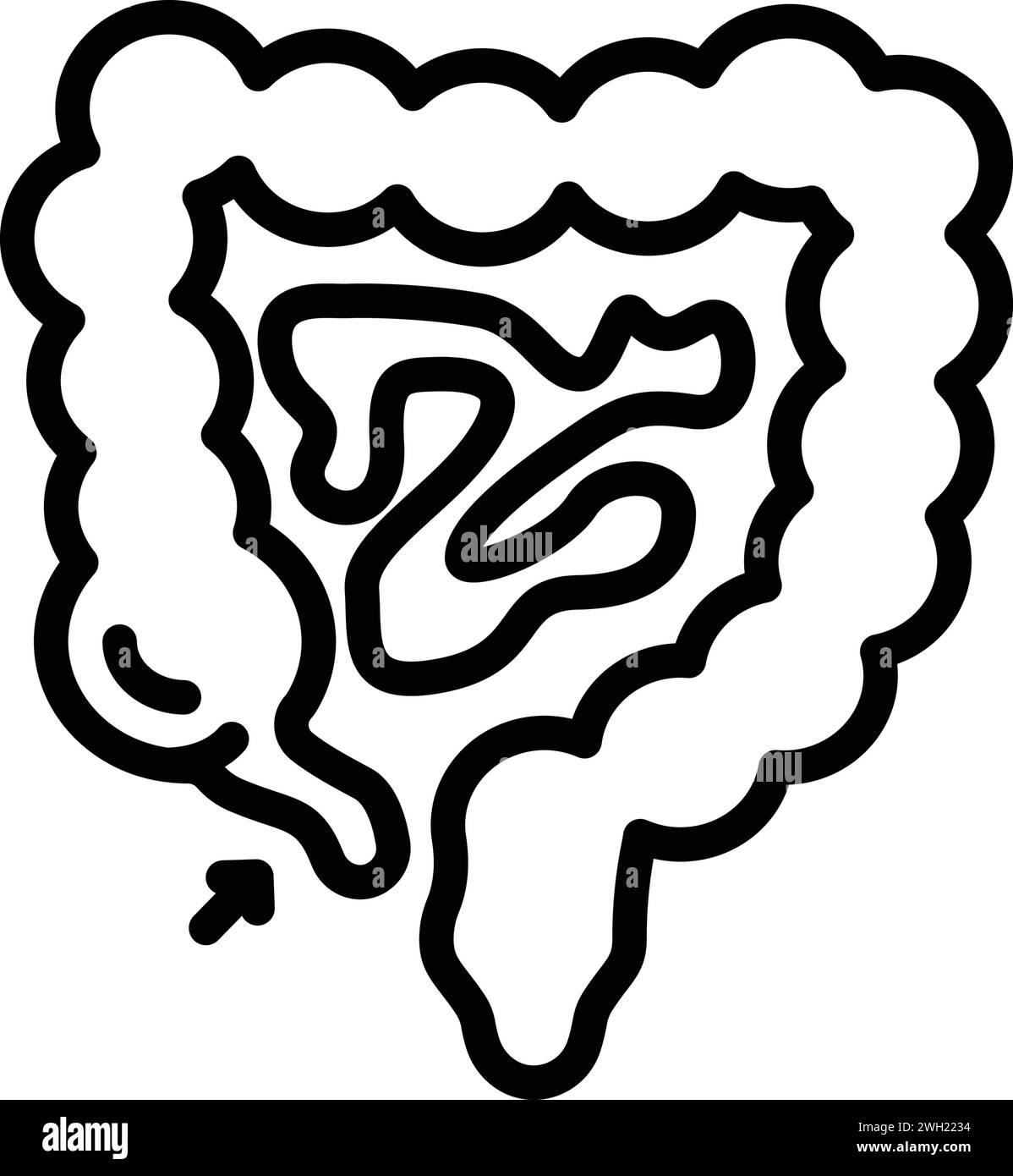 Icona per appendice, intestino Illustrazione Vettoriale