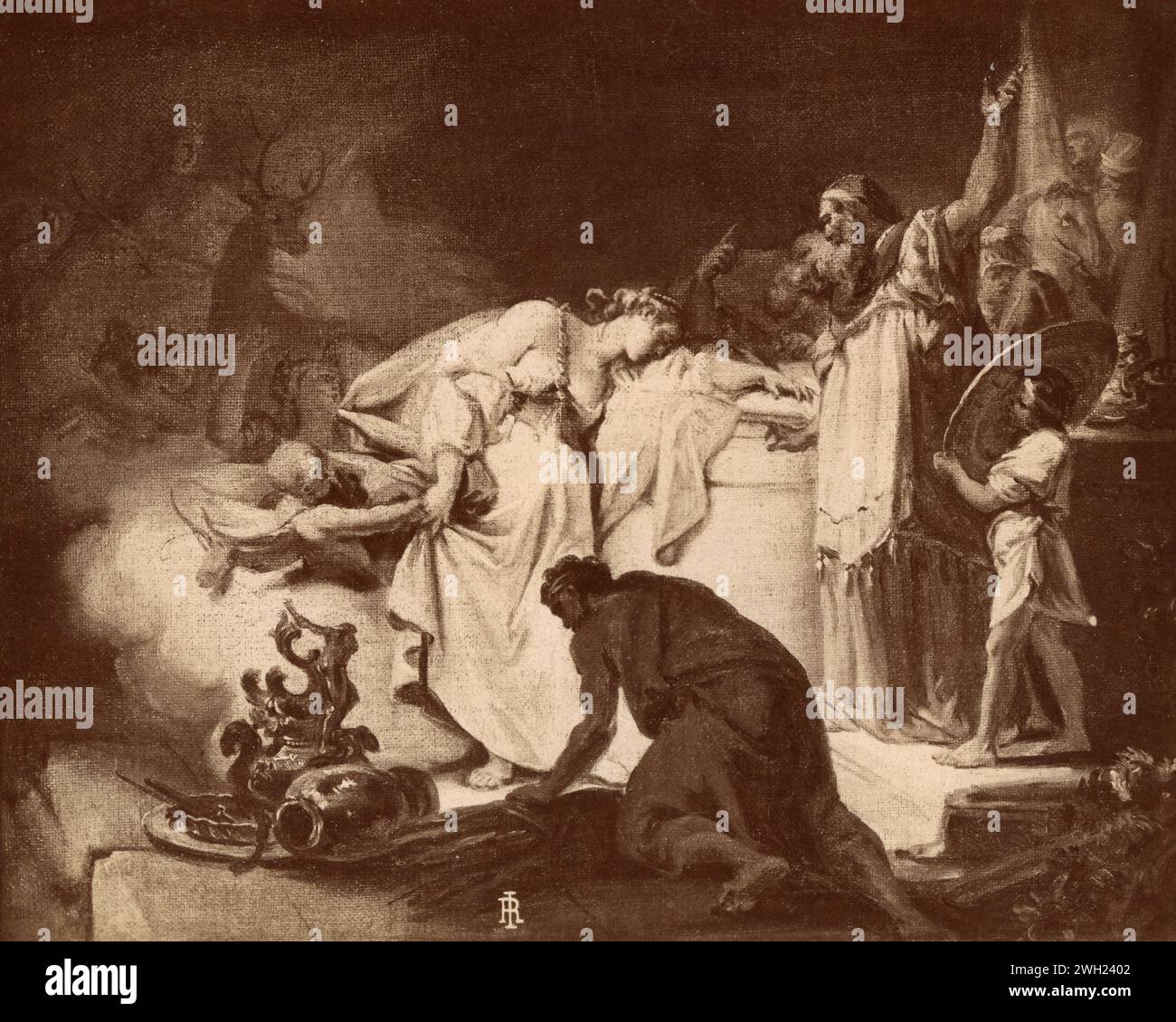Il sacrificio di Ifigenia, dipinto dell'artista italiano Giovanni Battista Tiepolo, anni '1890 Foto Stock