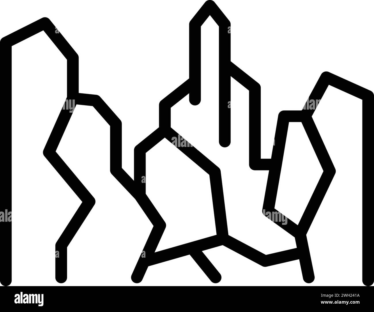 Icona per canyon, valle Illustrazione Vettoriale