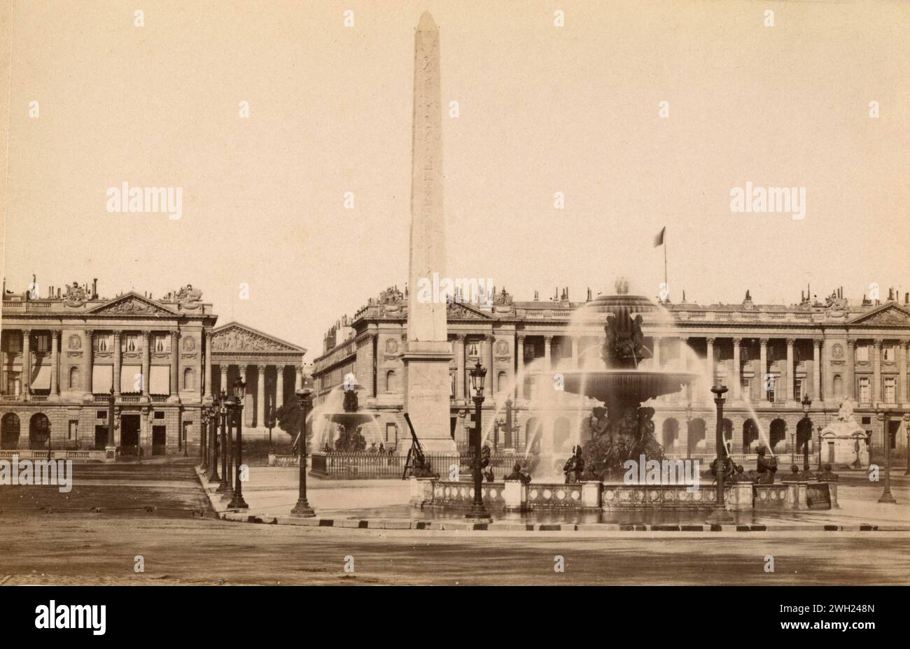 Vista di Place de la Concorde, Parigi, Francia anni '1890 Foto Stock