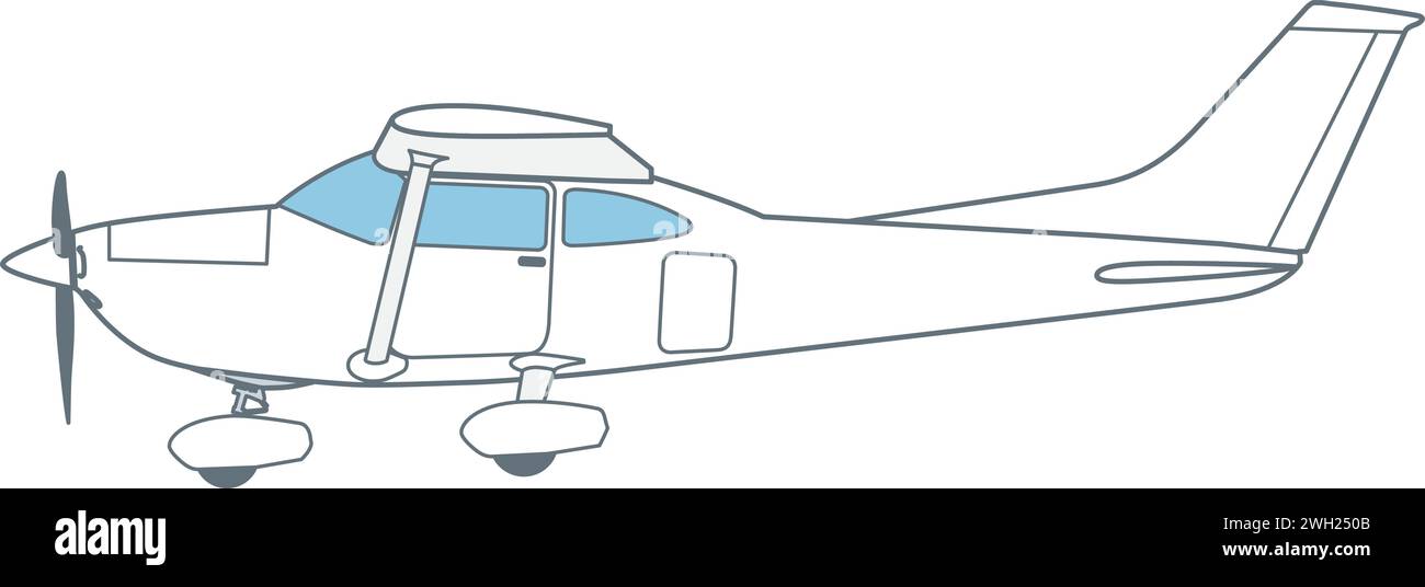 Viersitziges Sportflugzeug Illustrazione Vettoriale