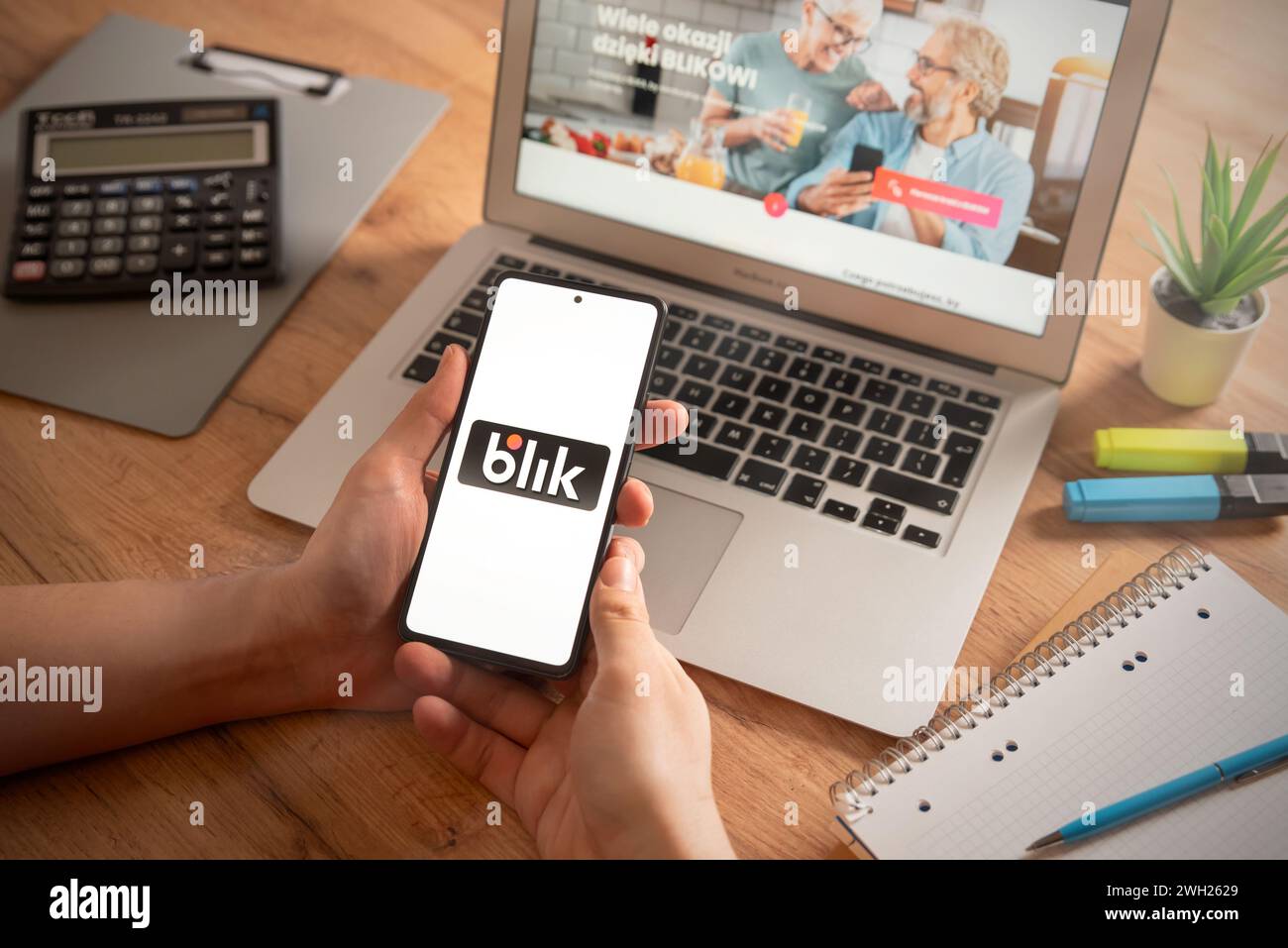 Wroclaw, Polonia - 05 febbraio 2024: Blik è il sistema di pagamento Internet polacco più popolare Foto Stock