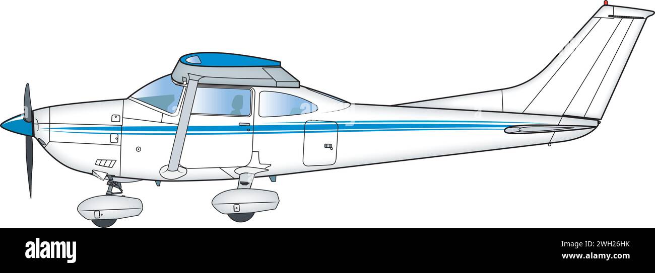 Viersitziges Sportflugzeug Illustrazione Vettoriale