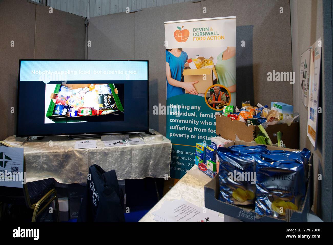 Devon & Cornwall food action stand alla fiera food, drink, catering e Hospitality 'Source' tenutasi a Westpoint Exeter Regno Unito il 7 febbraio 2024 Foto Stock