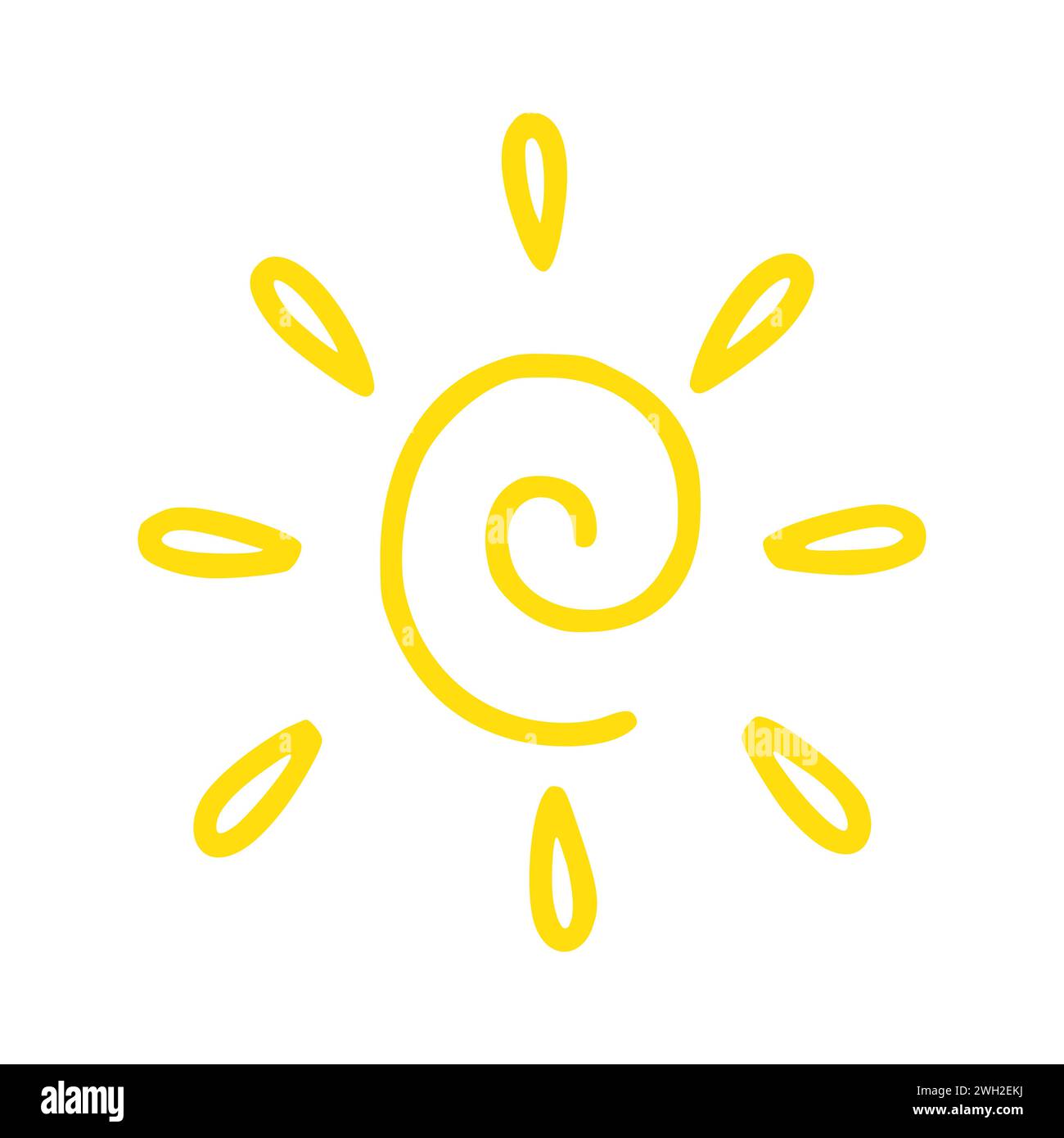 Icona Doodle Spiral Sun Illustrazione Vettoriale