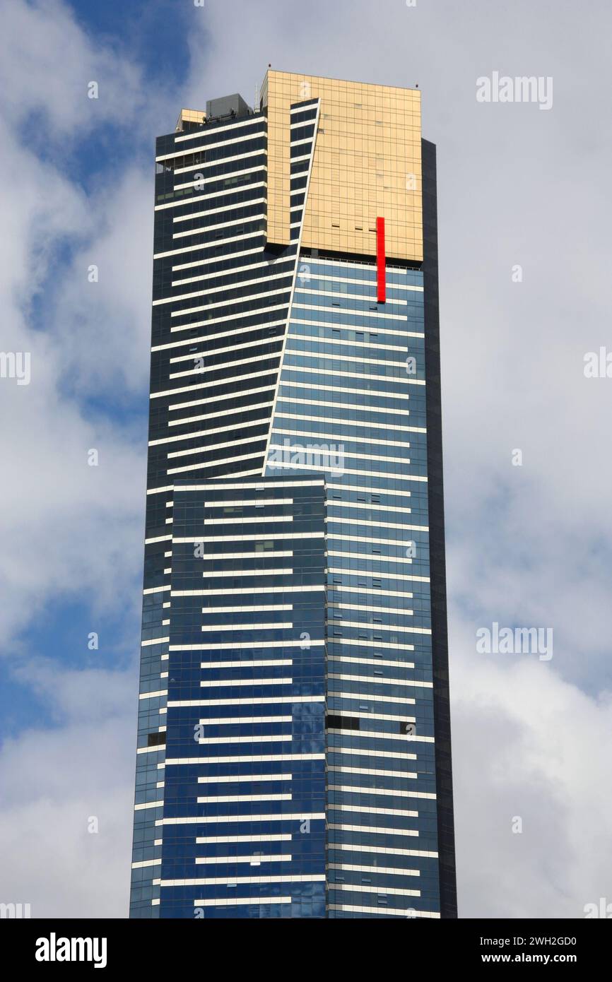 MELBOURNE, AUSTRALIA - 9 FEBBRAIO 2008: Grattacielo Eureka Tower a Southbank di Melbourne, Australia. Il grattacielo è alto 297 m. È stato costruito da GR Foto Stock