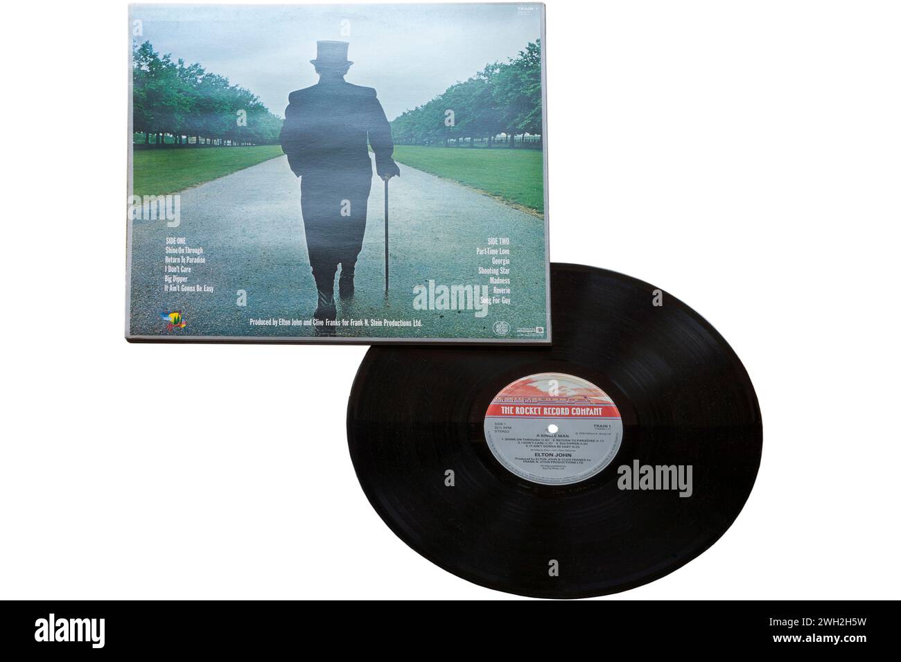 Elton John A Single Man vinile album copertina LP isolata su sfondo bianco - 1978 Foto Stock