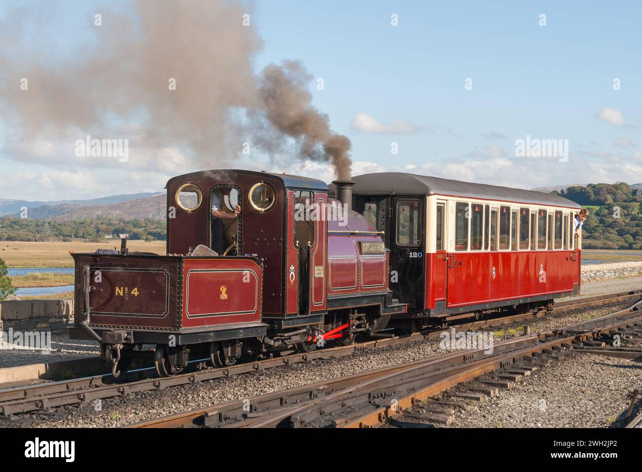 Palmerston una locomotiva a vapore sulla ferrovia Ffestiniog Foto Stock
