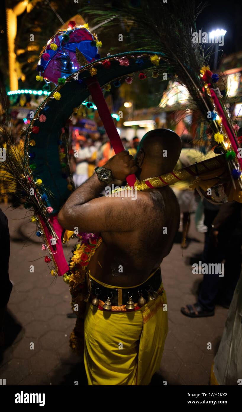 Adoratori di Thaipusam, grotte di Batu Foto Stock