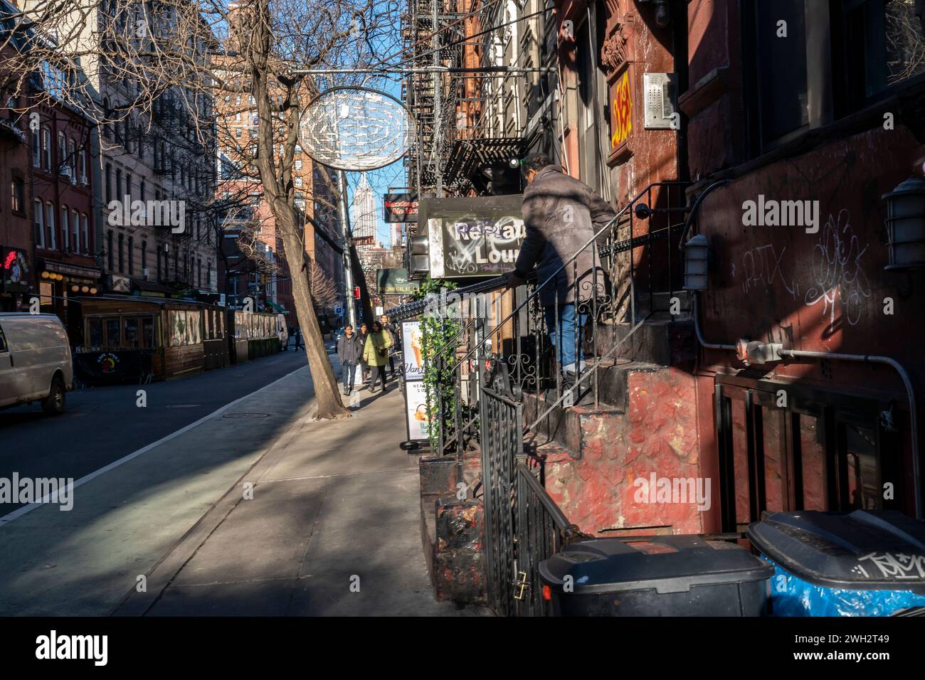 MacDougal Street nel Greenwich Village a New York sabato 3 febbraio 2024. (© Richard B. Levine) Foto Stock