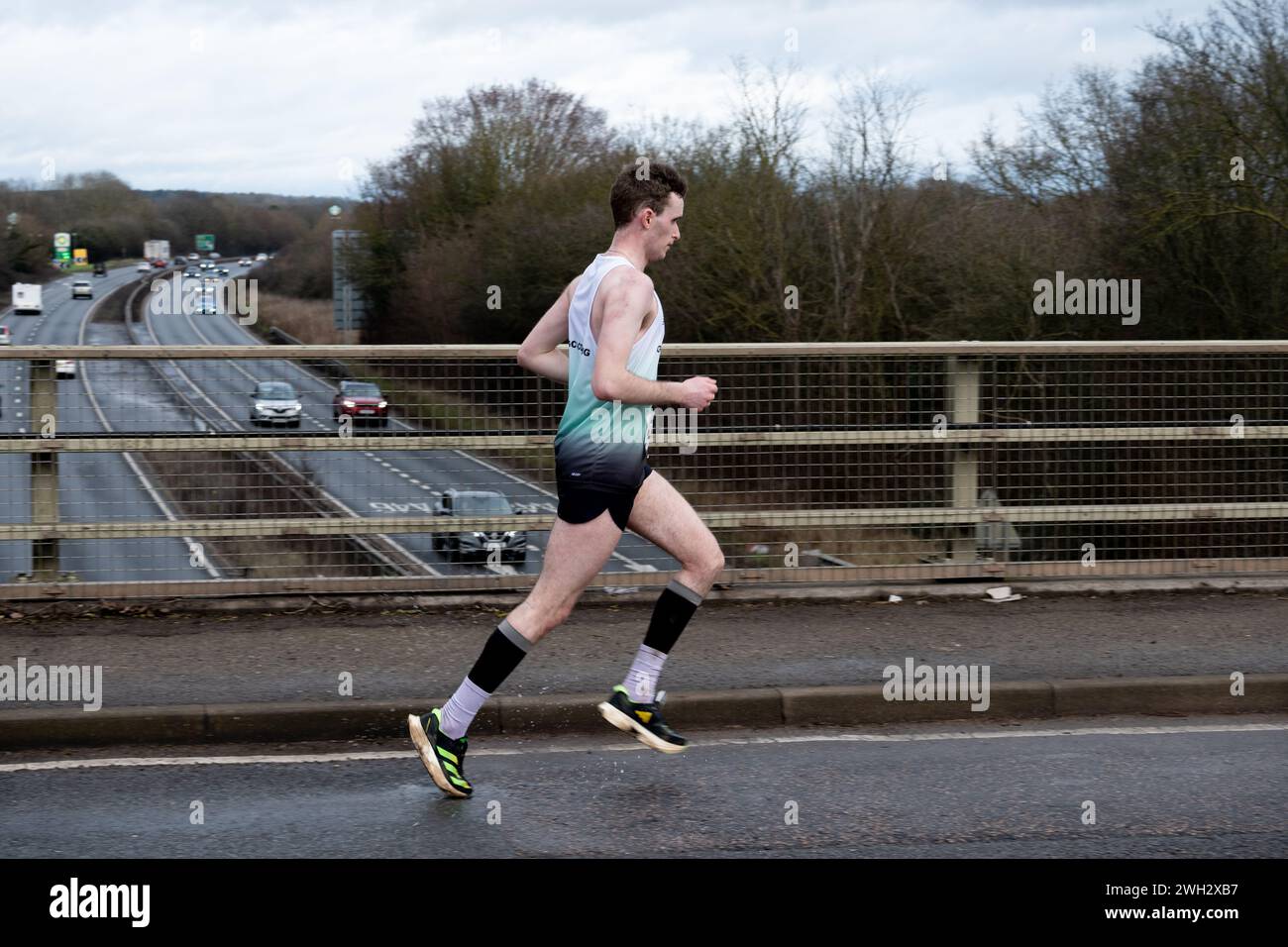 2024 Warwick Half Marathon, Warwickshire, Regno Unito Foto Stock