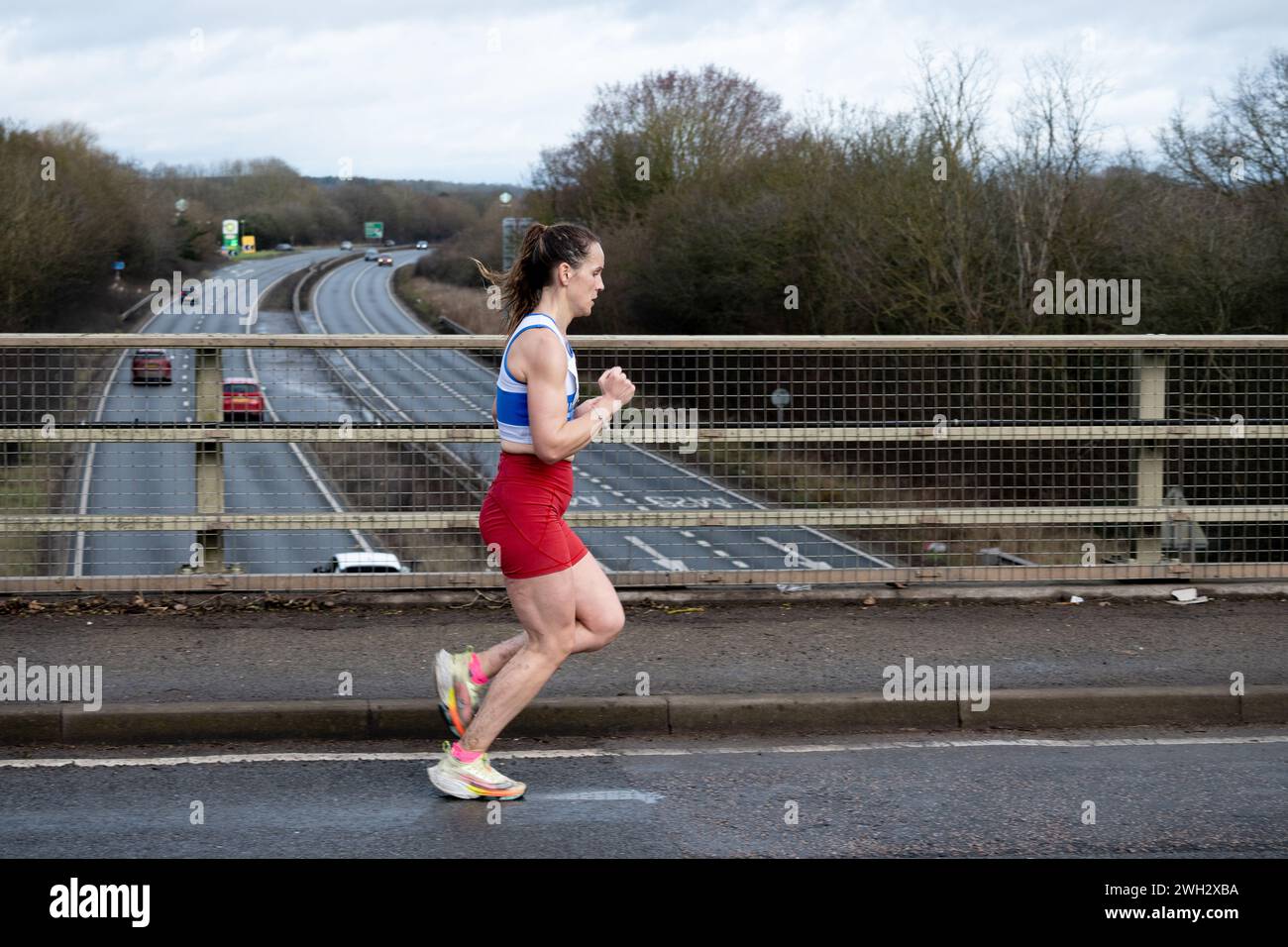 2024 Warwick Half Marathon, Warwickshire, Regno Unito Foto Stock