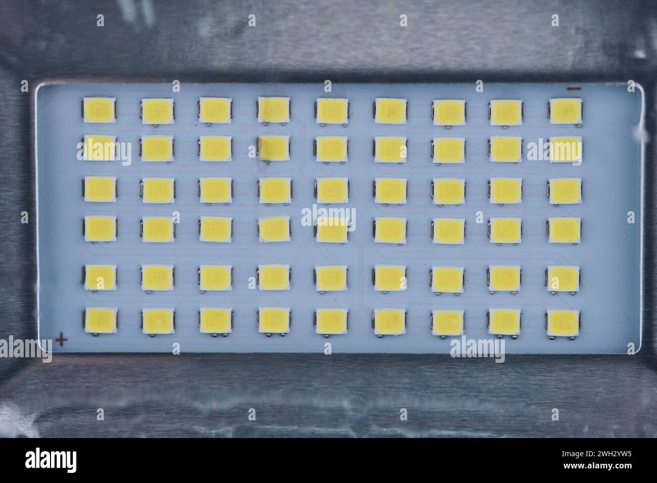I LED sono immagini macro di primo piano dei riflettori Foto Stock