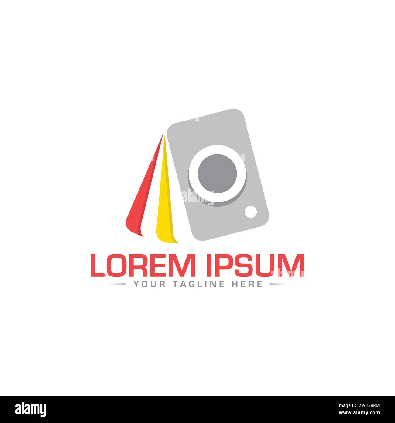 Design del logo della fotocamera. Design esclusivo e moderno del logo della fotocamera. Illustrazione Vettoriale