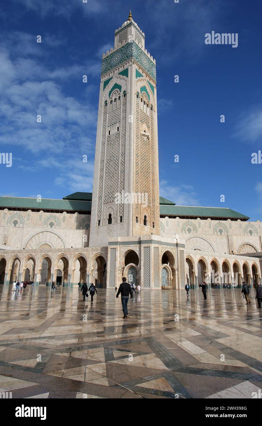 Mesdschid Hassan II Moschee in Casablanca die zweitgrößte Moschee der Welt foto: Thomas Wieck V e r o e f e n t l i c h u n g n u r m i t N a m e Foto Stock