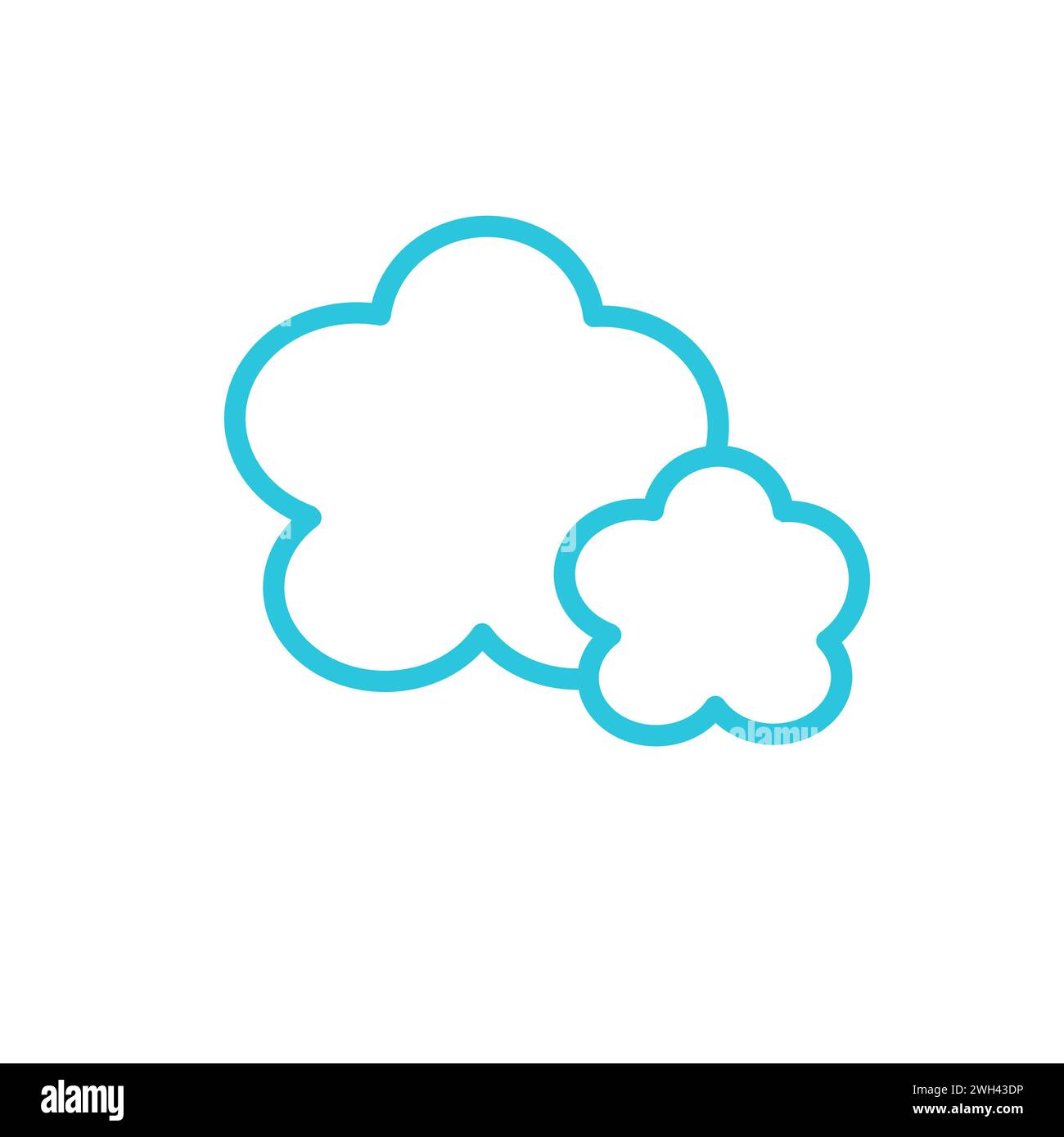 Icona delle nuvole bianche. Dal set di icone blu. Illustrazione Vettoriale