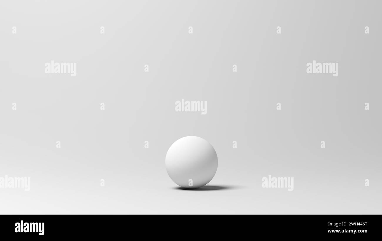 Sfera bianca. illustrazione 3d. Foto Stock