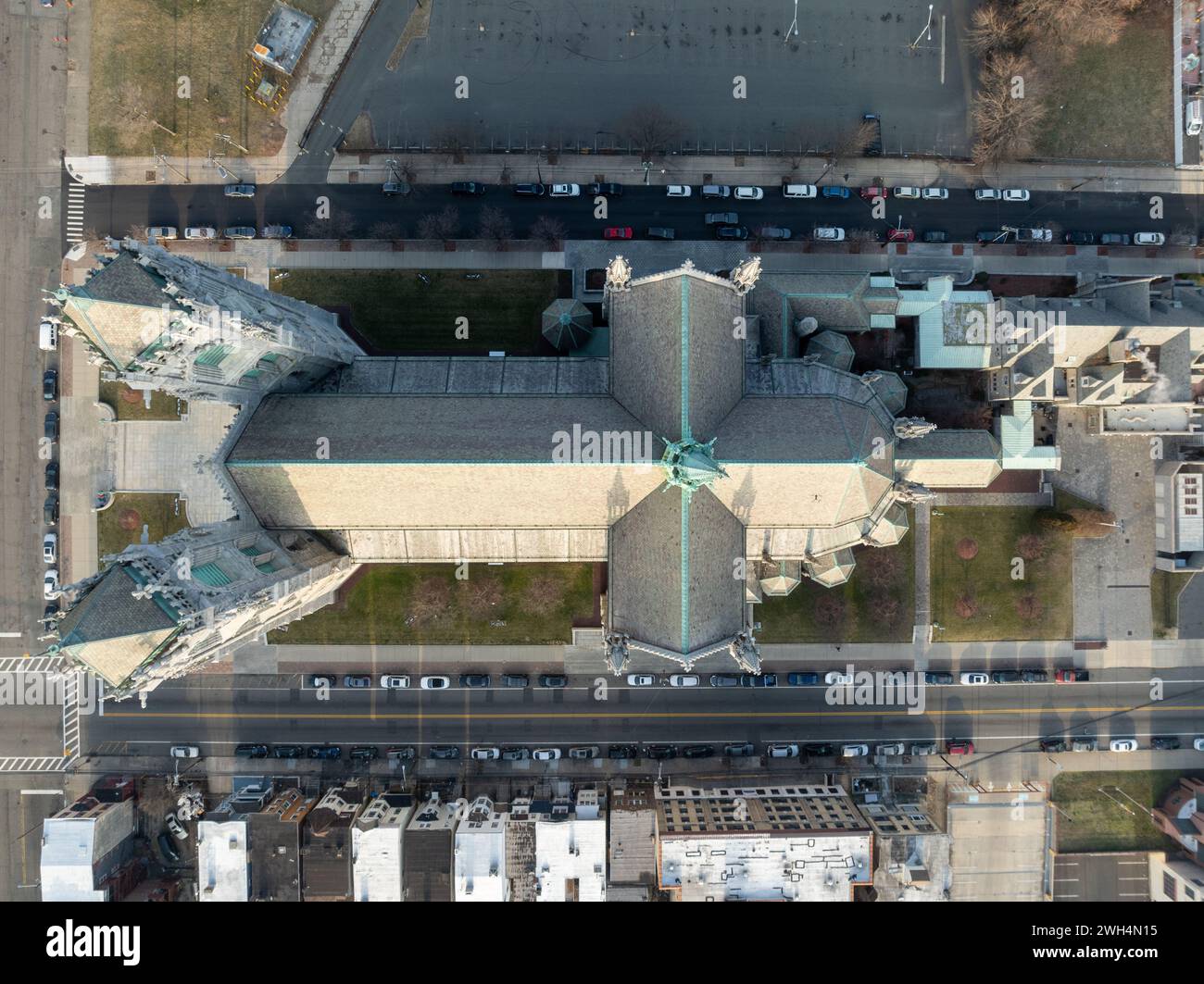 Cattedrale Basilica del Sacro cuore di Newark, NJ È la quinta cattedrale più grande del Nord America ed è la sede dell'arcidio cattolico Foto Stock