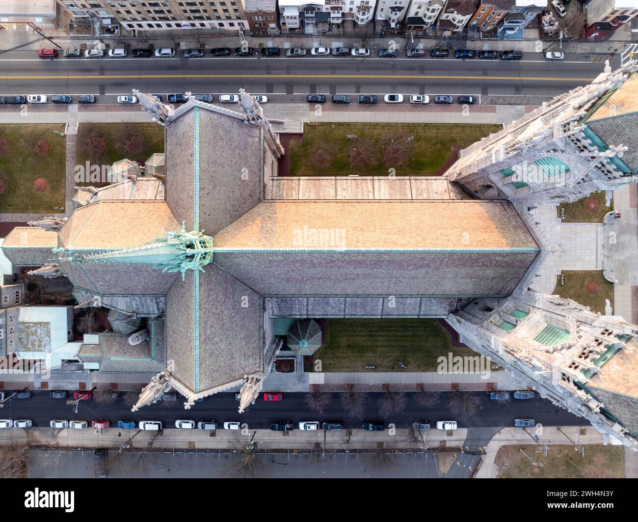 Cattedrale Basilica del Sacro cuore di Newark, NJ È la quinta cattedrale più grande del Nord America ed è la sede dell'arcidio cattolico Foto Stock