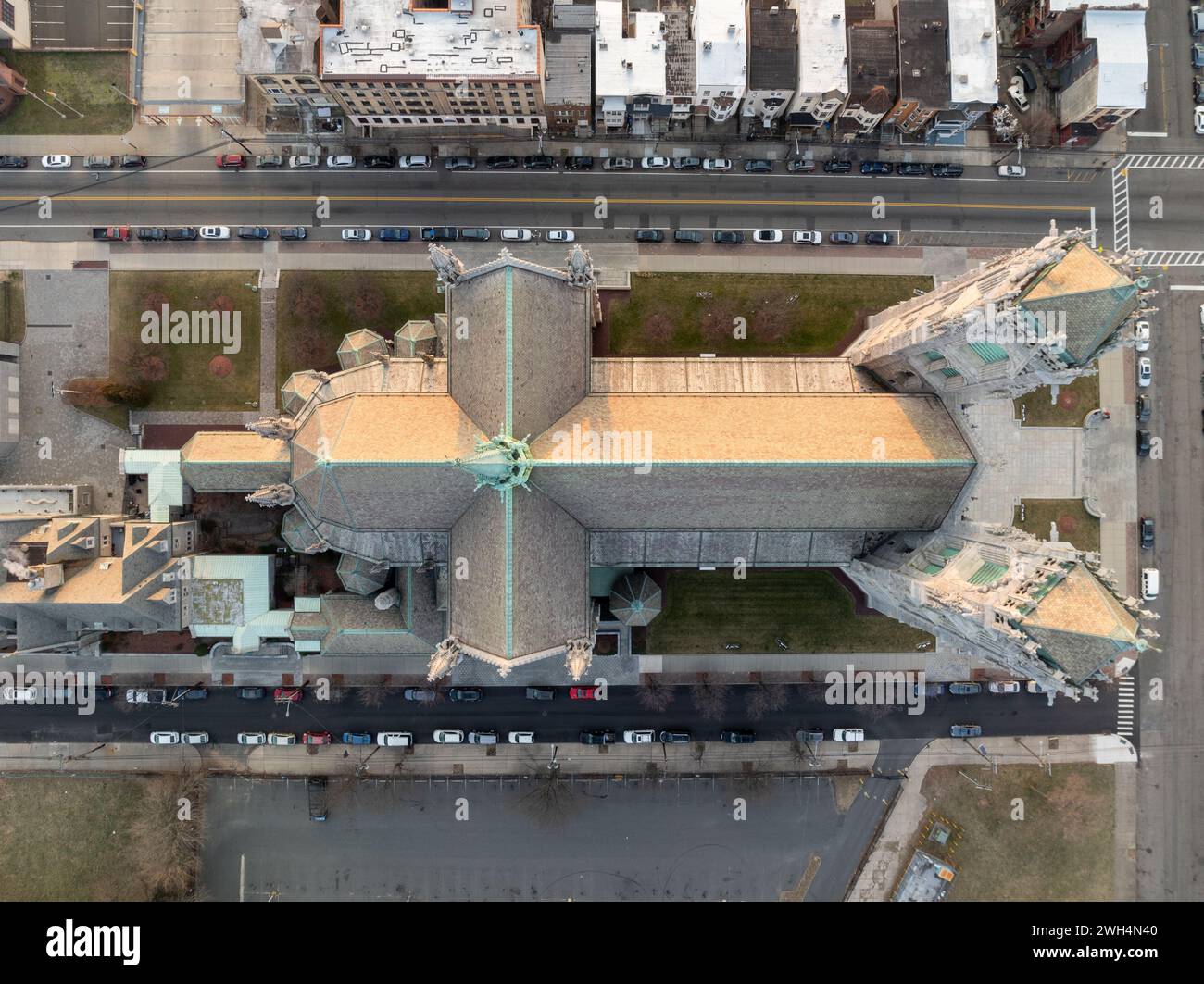 Cattedrale Basilica del Sacro cuore di Newark, NJ È la quinta cattedrale più grande del Nord America ed è la sede dell'arcidio cattolico Foto Stock