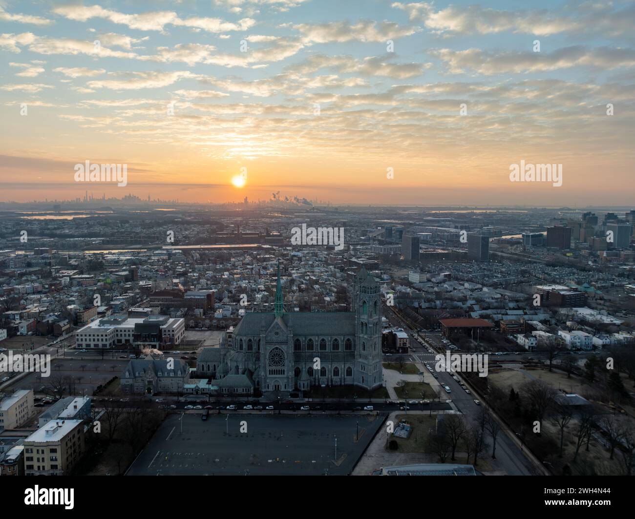 Cattedrale Basilica del Sacro cuore di Newark, NJ È la quinta cattedrale più grande del Nord America ed è la sede dell'arcidio cattolico Foto Stock