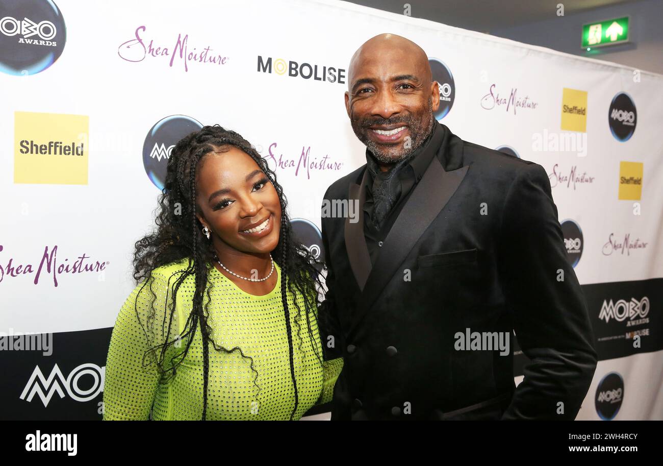 8 febbraio 2024, Sheffield, South Yorkshire, Regno Unito: Il campione di pugilato di Sheffield Johnny Nelson al 26° MOBO's di Sheffield, Sheffield, Regno Unito, 7 febbraio 2024. Foto di Glenn Ashley. (Credit Image: © Glenn Ashley/ZUMA Press Wire) SOLO PER USO EDITORIALE! Non per USO commerciale! Foto Stock