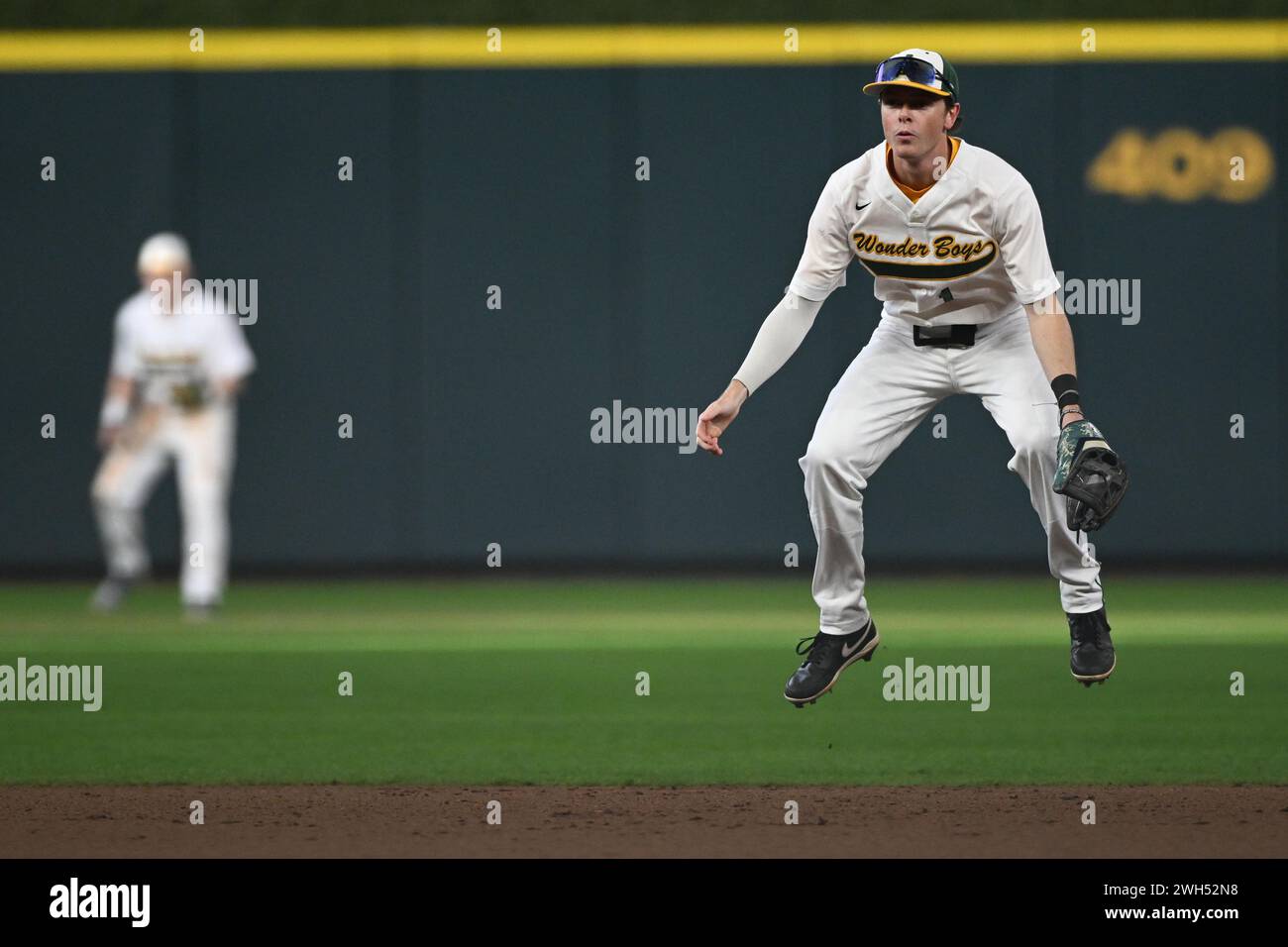 Arkansas Tech Wonder Boys INF Shane PoE (1) durante la partita di baseball Houston Winter Invitational tra Southern New Hampshire Penmen e gli Arkans Foto Stock