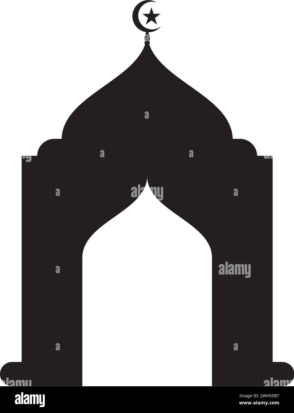 Icona simbolo di moschea modello di disegno grafico vettoriale Illustrazione Vettoriale