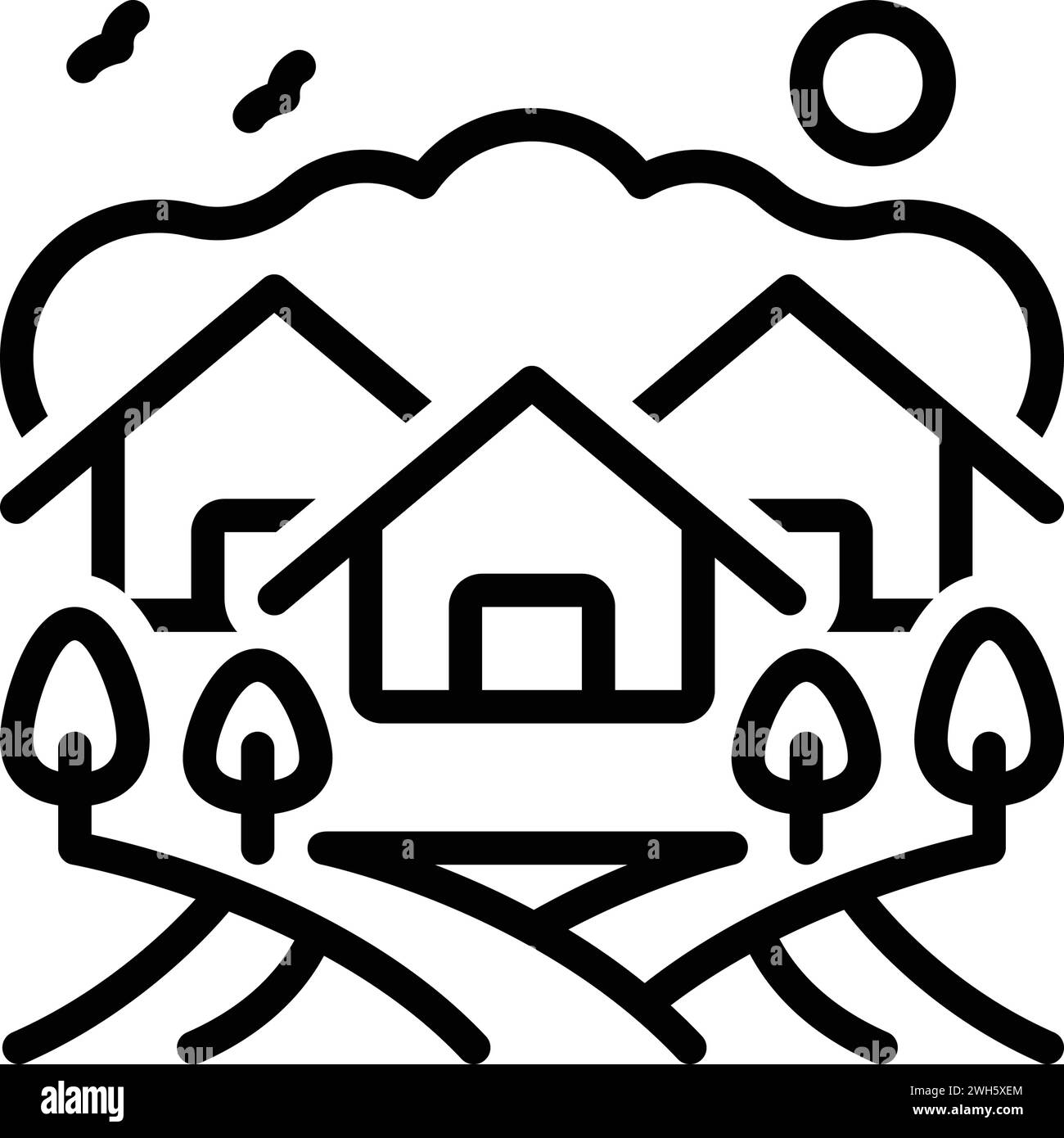 Icona per villaggi, pueblo Illustrazione Vettoriale