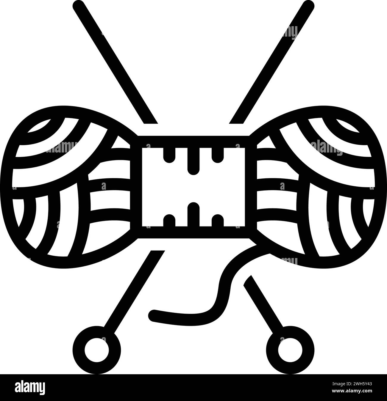 Icona per lana, palla di lana Illustrazione Vettoriale