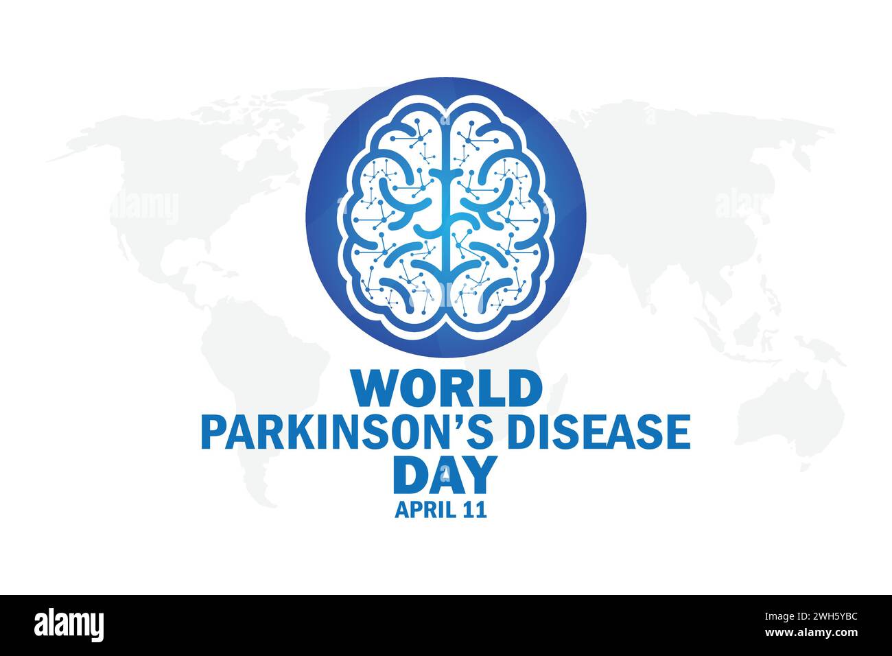 Giornata mondiale del morbo di Parkinson. Illustrazione vettoriale. 11 aprile. Adatto per biglietti d'auguri, poster e striscioni. Illustrazione Vettoriale