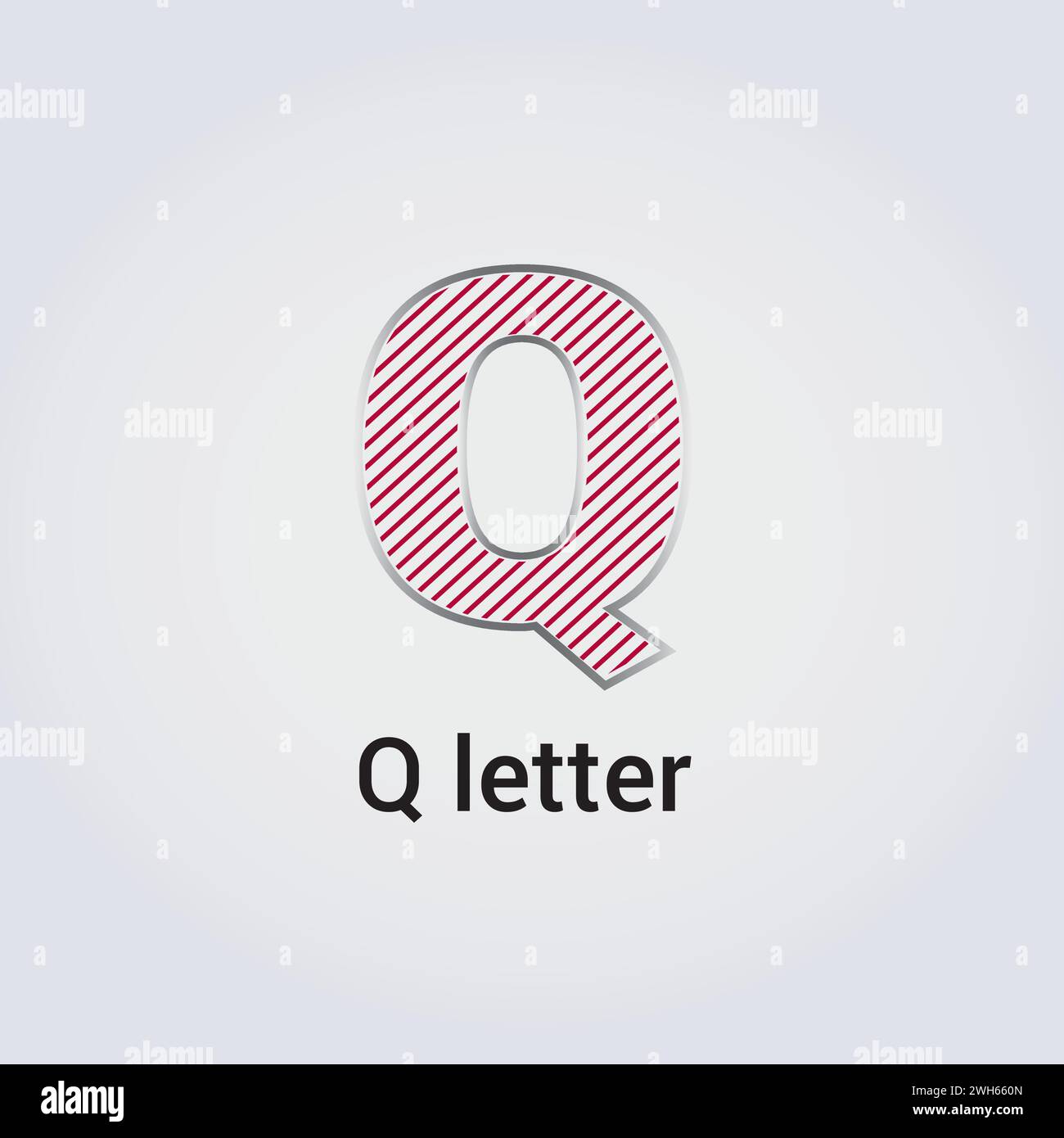 Q Design con icone a lettera Design con logo isolato singolo marchio identità aziendale vari colori modello modificabile simbolo a monogramma vettoriale illustrazione marchio Illustrazione Vettoriale
