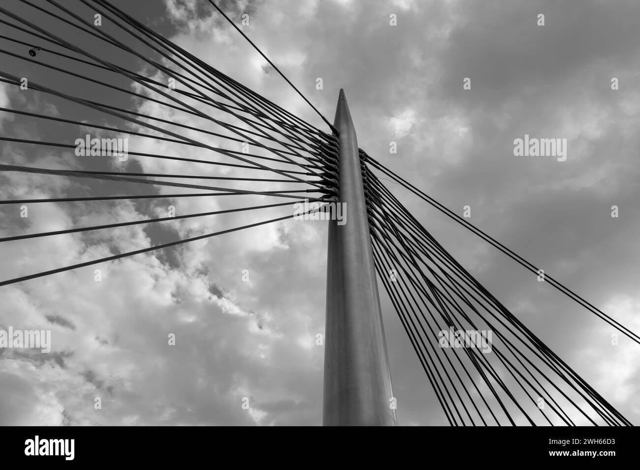 Ponte Lusail Isola di Qetaifan Boulevard Lusail Qatar. Ponte sospeso Lusail Foto Stock