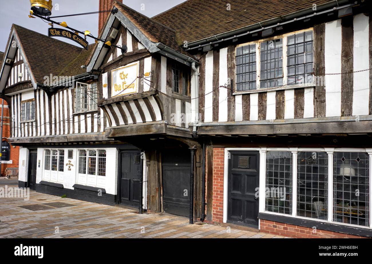 Old Crown Public House, Deritend, Digbeth, Birmingham, Inghilterra, REGNO UNITO. Uno dei più antichi edifici secolari esistenti della città, è classificato come edificio di grado II*, Foto Stock