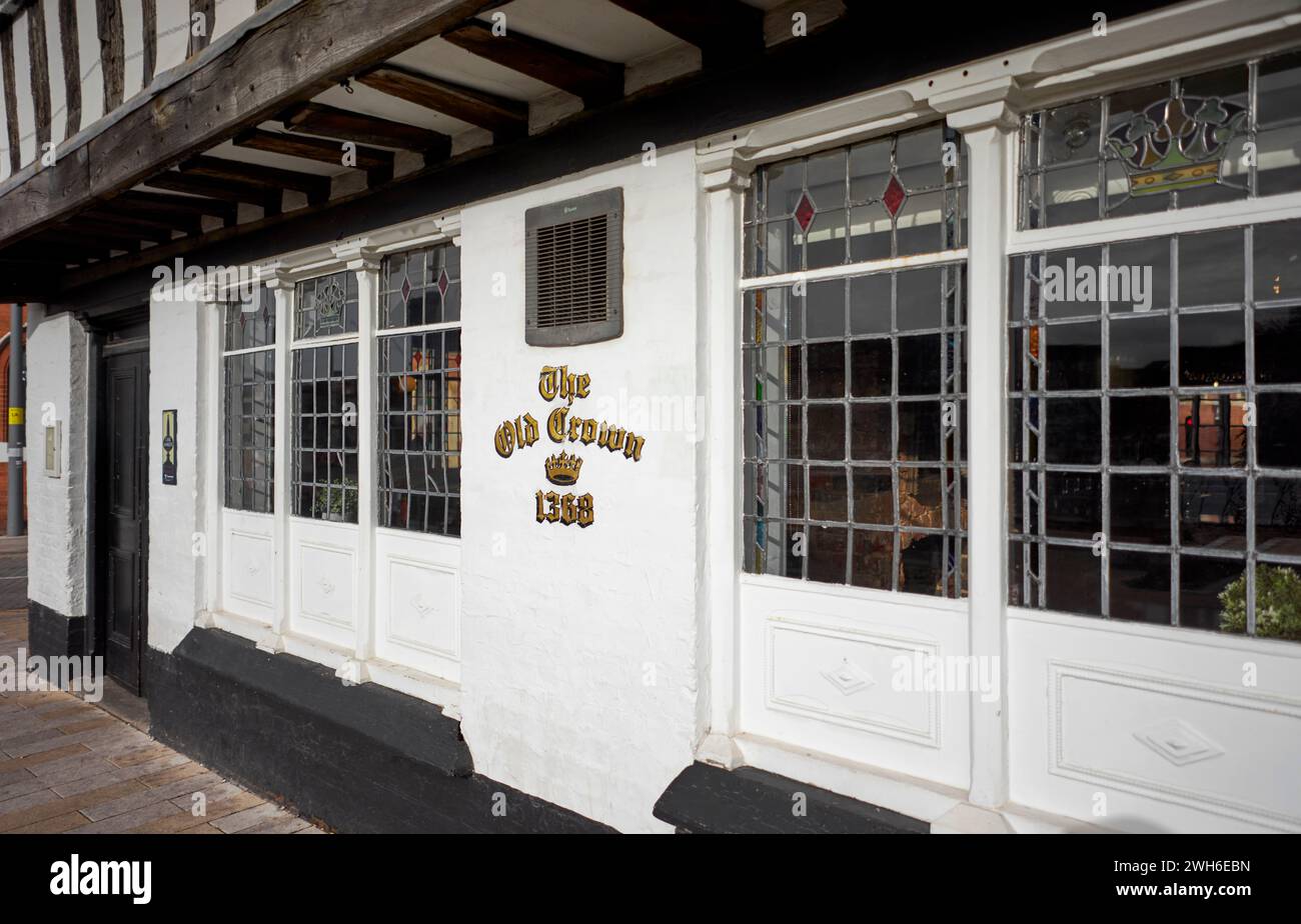 Old Crown Public House, Deritend, Digbeth, Birmingham, Inghilterra, REGNO UNITO. Uno dei più antichi edifici secolari esistenti della città, è classificato come edificio di grado II*, Foto Stock