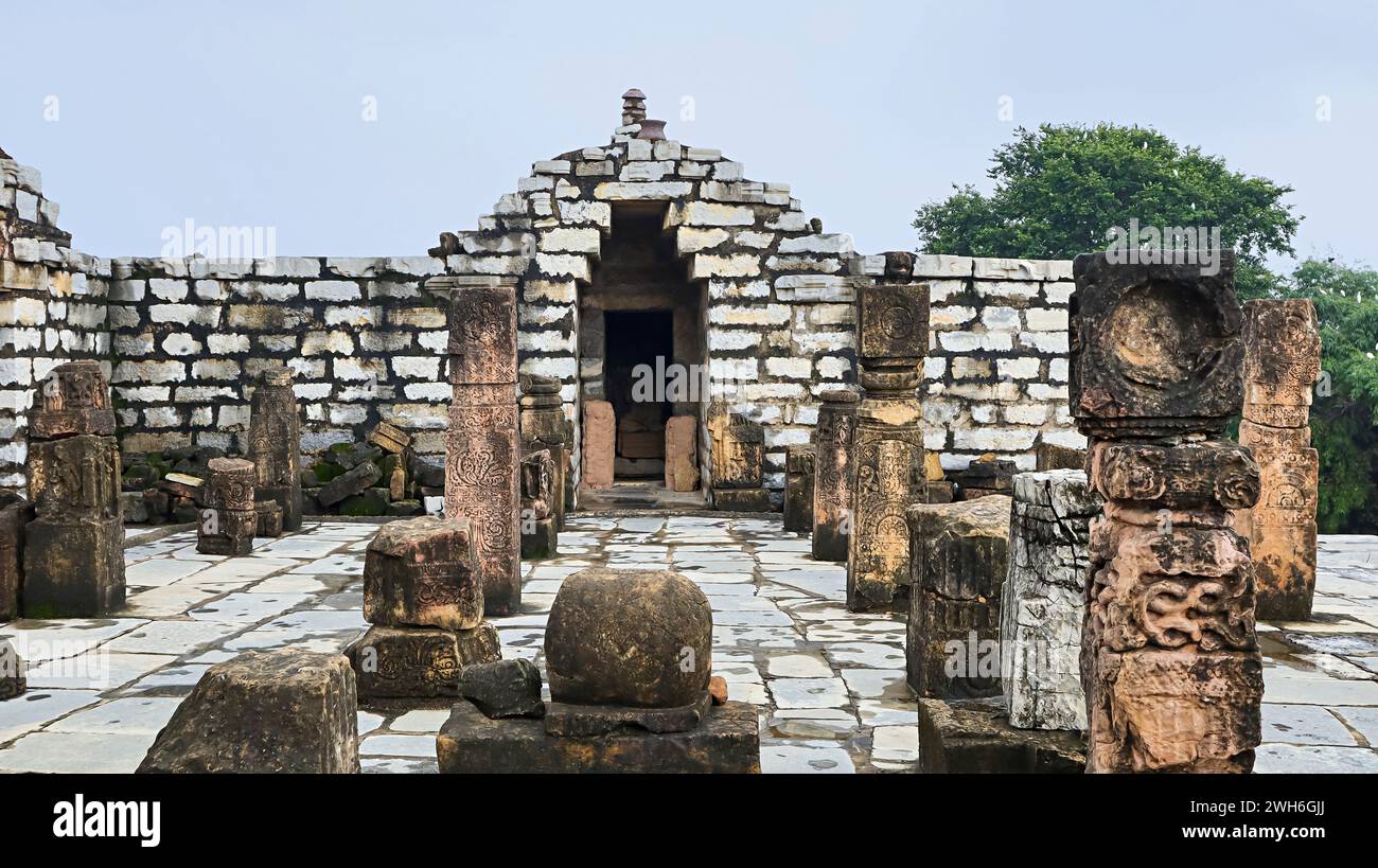 L'esclusivo tempio di Surang Tila, costruito con mattoni di pietra. Sirpur, Mahasamund, Chhattisgarh, India. Foto Stock