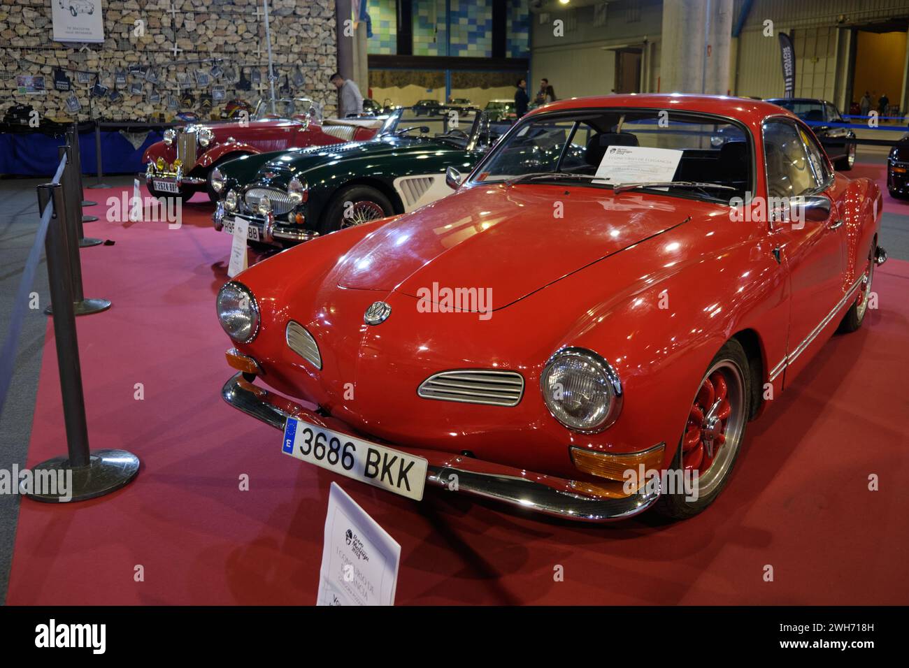 1970 Volkswagen Karmann Guia coupé tipo 14 al rétro Málaga Classic Motor Show. Foto Stock