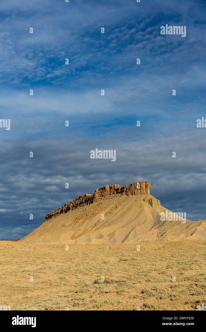 Head Draw Mesa nella riserva indiana di Ute Mountain vicino all'area di Four Corners nel Colorado sudoccidentale. Foto Stock