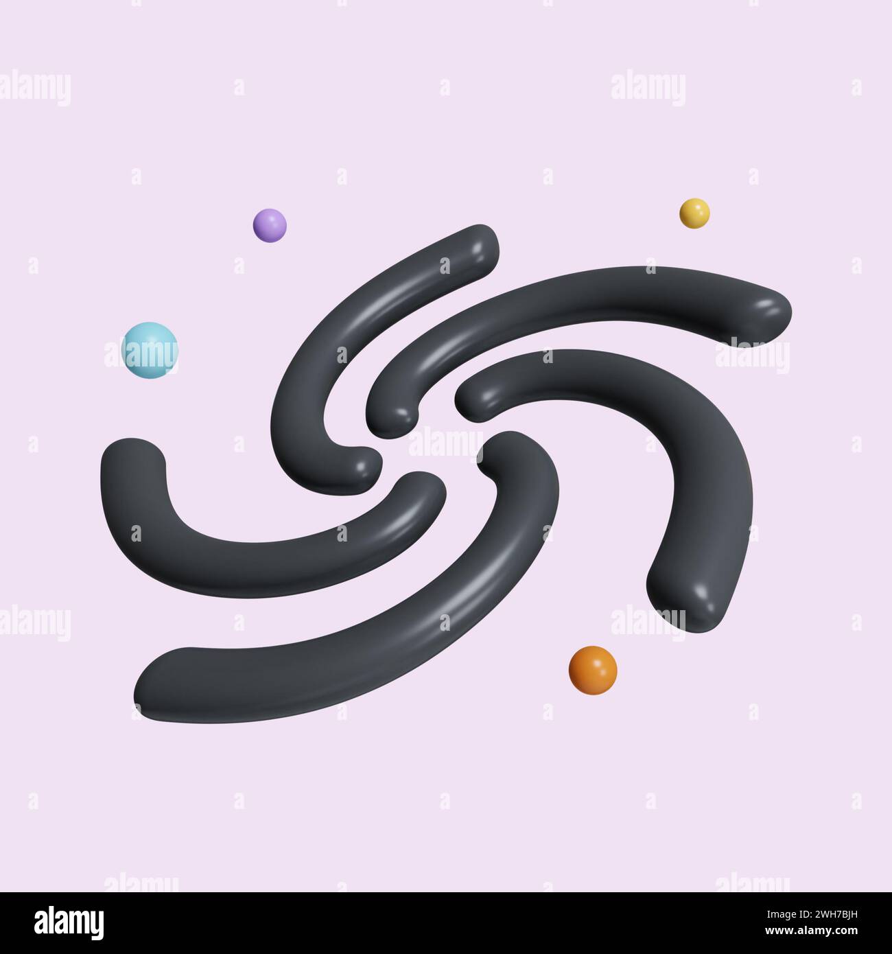 buco nero 3d. Tunnel o tunnel. icona isolata su sfondo viola. illustrazione del rendering 3d. Tracciato di ritaglio. Foto Stock