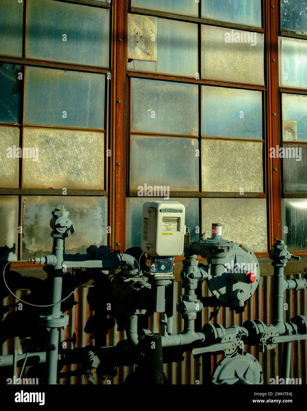 Dettagli di un edificio industriale a Riverside, Buffalo, New York Foto Stock