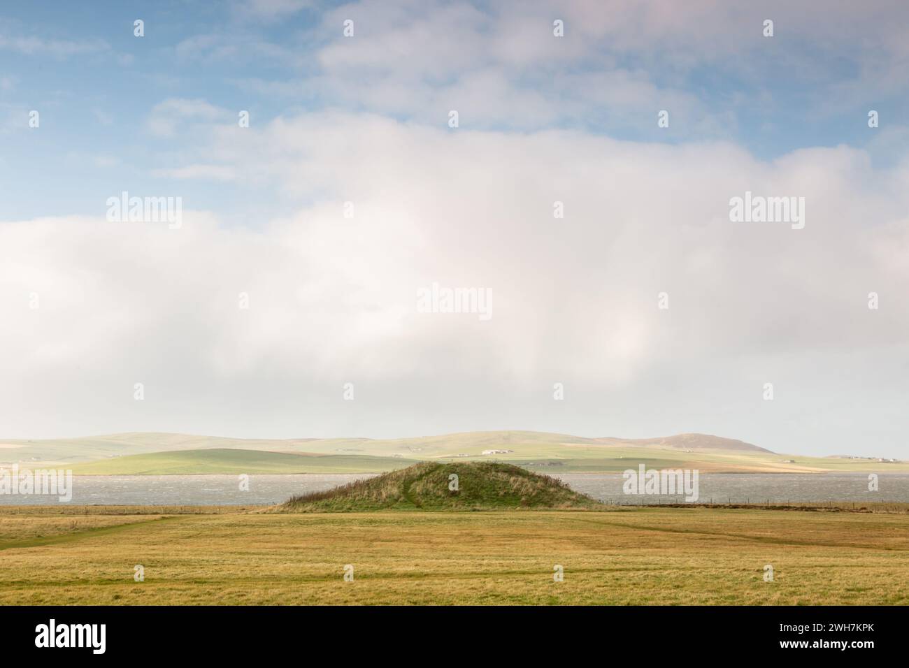 Salt Knowe - Round Barrow, Orcadi, Regno Unito Foto Stock