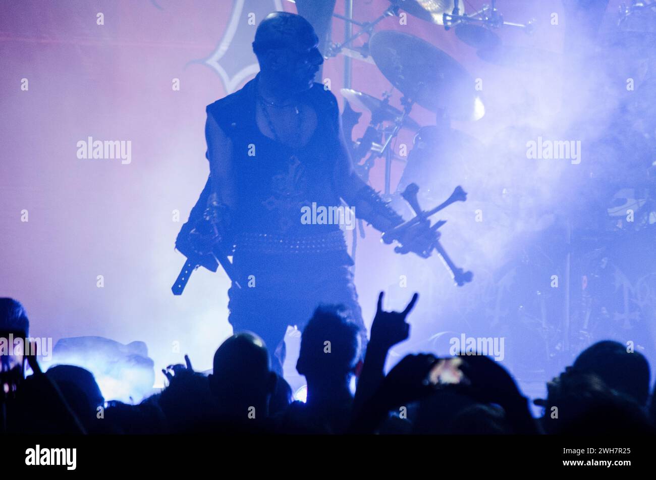Attila Csihar di Mayhem si esibisce al Fuzz Live Music Club, Atene / Grecia, maggio 2022 Foto Stock